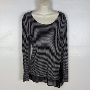 All-Saints Striped Asymmetric Top